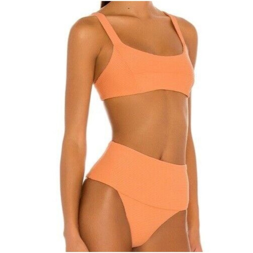 L*Space Eco Chic Ribbed Jess Tangy Coral Swim Bottom Women's Size XS
